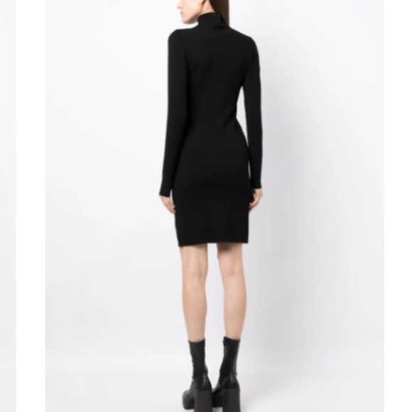 New Stella McCartney asymmetric fringed knitted dress $1279 minimalist black M - Picture 3 of 15